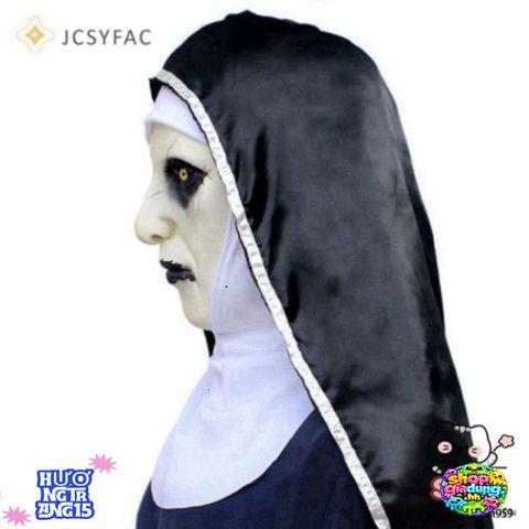 Mặt Nạ Halloween Valak Cao Su - Bộ Cosplay Nữ Tu Kinh Dị, Hóa Trang Độc Đáo Cho Tiệc Tùng và Sự Kiện