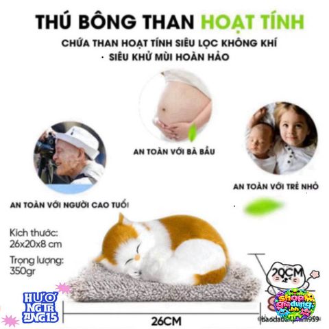 Thú Bông Khử Mùi Than Hoạt Tính Dễ Thương - Phụ Kiện Trang Trí Không Gian Sống và Xe Hơi - Giải Pháp Khử Mùi Hiệu Quả