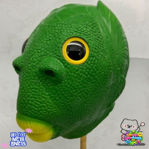 Mặt Nạ Da Mềm Hóa Trang Quái Vật Hình Cá - Phụ Kiện Tiệc Tùng Độc Đáo Cho Halloween, Giáng Sinh, Phục Sinh