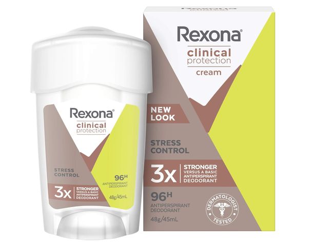 Lăn Khử Mùi Kem Rexona Clinical Protection Stress Control 48g - Hỗ Trợ Kiểm Soát Mồ Hôi, Mùi Cơ Thể, Sản Phẩm Úc Dùng Hàng Ngày