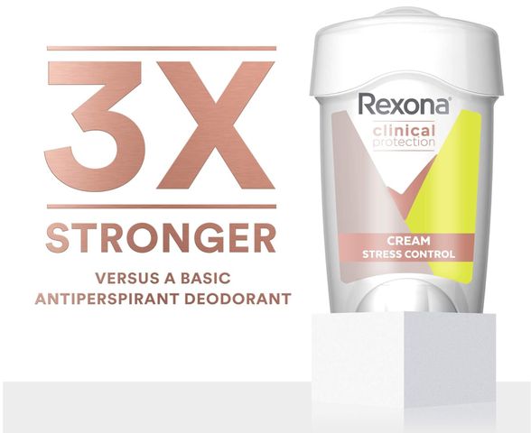 Lăn Khử Mùi Kem Rexona Clinical Protection Stress Control 48g - Hỗ Trợ Kiểm Soát Mồ Hôi, Mùi Cơ Thể, Sản Phẩm Úc Dùng Hàng Ngày