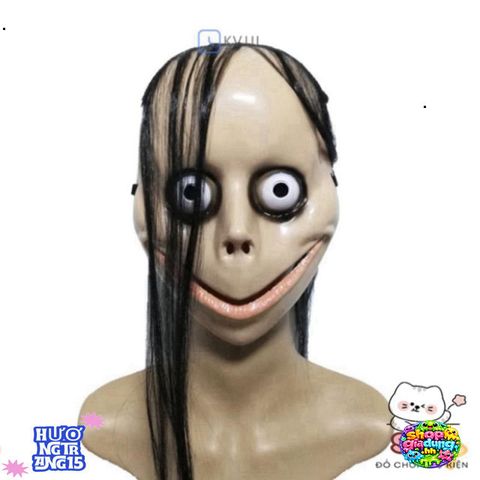 Mặt Nạ Halloween Độc Đáo Với Tóc Dài V - Phụ Kiện Hóa Trang Thú Vị Cho Tiệc Cosplay và Lễ Hội
