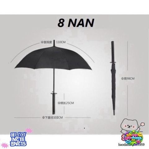 Ô Dù Kiếm Nhật Katana 24 Nan - Phụ Kiện Thời Trang Bảo Vệ, Phong Cách Samurai Nổi Bật, Chống Gỉ, Tiện Lợi Để Đi Hẹn Hò và Dã Ngoại