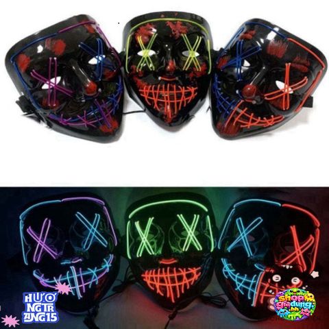 Mặt Nạ LED Hacker Phát Sáng Độc Đáo - Mặt Nạ Tiệc Hóa Trang Đa Màu Dành Cho Halloween và Các Dịp Lễ Hội 2023