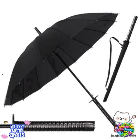 Ô Dù Katana Kiếm Nhật Đen Bền Bỉ - Phụ Kiện Thời Trang Độc Đáo, Chất Liệu Cao Cấp, Che Mưa Nắng Thông Minh