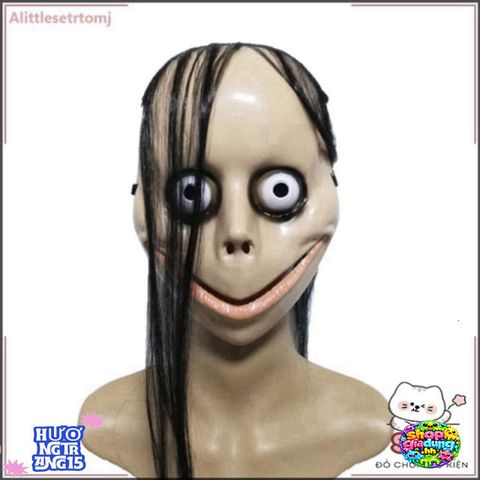 Mặt Nạ Halloween Nữ Dài Tóc Vui Nhộn - Phụ Kiện Trang Trí Tiệc Halloween Độc Đáo và Huyền Bí