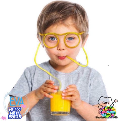 Ống Hút Mắt Kính Gọng Tròn M379 - Phụ Kiện Tiệc Tùng Vui Vẻ Nhiều Màu Sắc, Quà Tặng Độc Đáo Cho Bạn Bè