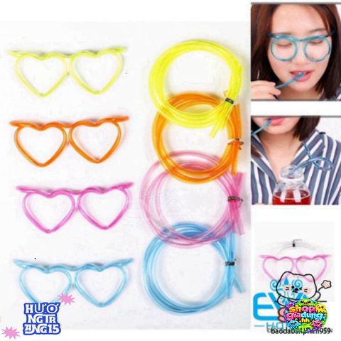 Ống Hút Mắt Kính Gọng Trái Tim Độc Đáo - Phụ Kiện Thời Trang Vui Nhộn Cho Tiệc Tùng và Sự Kiện M1429