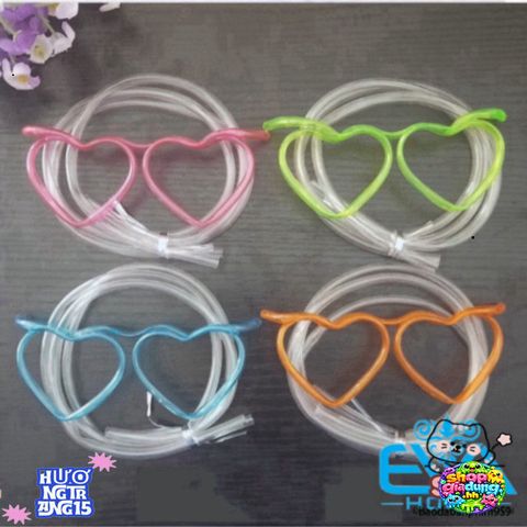 Ống Hút Mắt Kính Gọng Trái Tim Độc Đáo - Phụ Kiện Thời Trang Vui Nhộn Cho Tiệc Tùng và Sự Kiện M1429