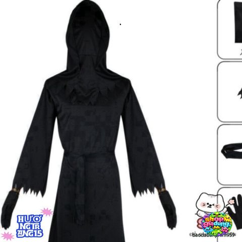 Bộ Trang Phục Hades Thần Chết Cho Trẻ Em - Halloween Độc Đáo với Lưỡi Hái và Mũ Thời Thượng, Phong Cách Huyền Bí
