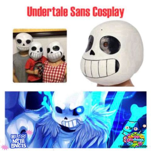 Mặt Nạ Hóa Trang Undertale Sans Xanh - Phụ Kiện Thời Trang Độc Đáo Cho Fan Game - Chất Liệu Latex An Toàn, Tiệc Halloween, Video TikTok