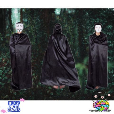 Bộ Trang Phục Hóa Trang Thần Chết Cao Cấp - Trang Phục Halloween Cho Nam Nữ Kèm Mặt Nạ & Găng Tay, Tham Gia Tiệc Đầy Huyền Bí
