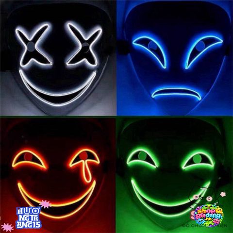 Mặt Nạ Phát Sáng LED Thiên Thần Đen Trắng - Phụ Kiện Halloween Độc Đáo Cho Tiệc Tùng