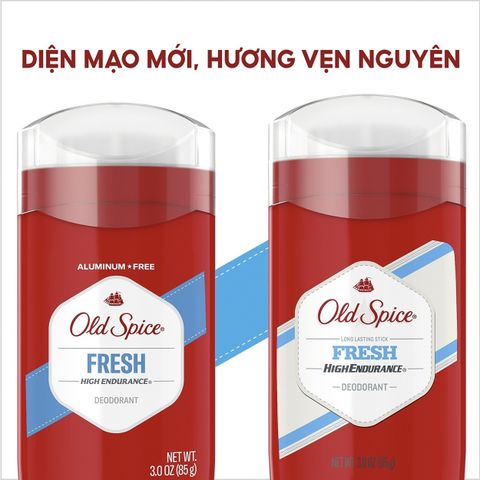 Sáp Khử Mùi Old Spice Fresh High Endurance 85g - Chống Mùi Hiệu Quả Cho Nam Giới, Tươi Mát Cả Ngày, Hàng Chính Hãng Mỹ