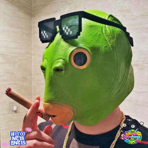 Mặt Nạ Cá Xanh Cosplay Hài Hước - Phụ Kiện Halloween Thú Vị cho Người Lớn và Trẻ Em - Đồ Chơi Tiệc Tùng Độc Đáo