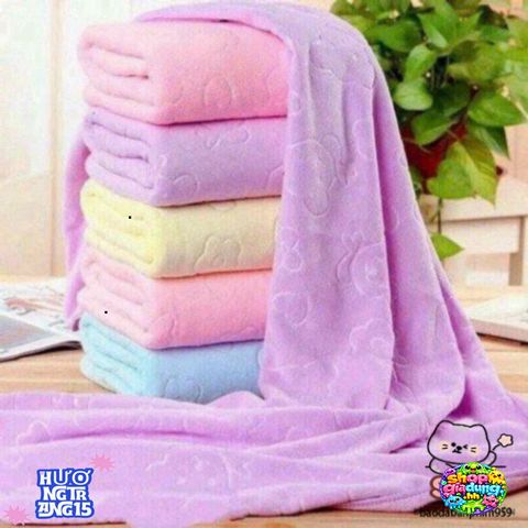 Bộ 5 Khăn Tắm Xuất Nhật Bản Cao Cấp 140x70cm - Màu Sắc Ngẫu Nhiên, Siêu Thấm Hút, Chất Liệu Microfiber Nano êm Ái