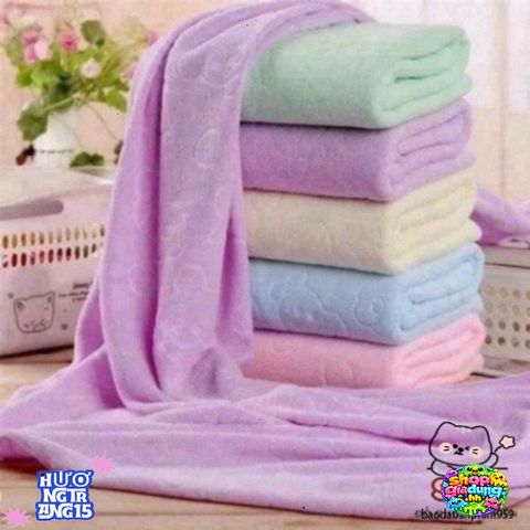 Bộ 5 Khăn Tắm Xuất Nhật Bản Cao Cấp 140x70cm - Màu Sắc Ngẫu Nhiên, Siêu Thấm Hút, Chất Liệu Microfiber Nano êm Ái