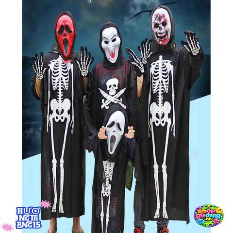 Bộ Trang Phục Ma Quái Halloween Đẳng Cấp - Găng Tay, Mặt Nạ, Quần Áo Khám Phá Bí Ẩn Giải Trí Thú Vị