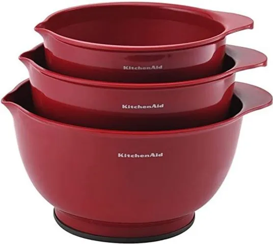Bộ tô nhựa KitchenAid KOG17SOSERE 3 món màu đỏ - Tô trộn cao cấp, chống trượt, an toàn cho máy rửa chén, thiết kế tiện dụng cho bếp