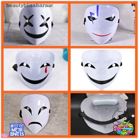 Mặt nạ Cosplay Anime Đen Hiruko - Quà Tặng Halloween Độc Đáo, Thể Hiện Đam Mê Thế Giới Hoạt Hình