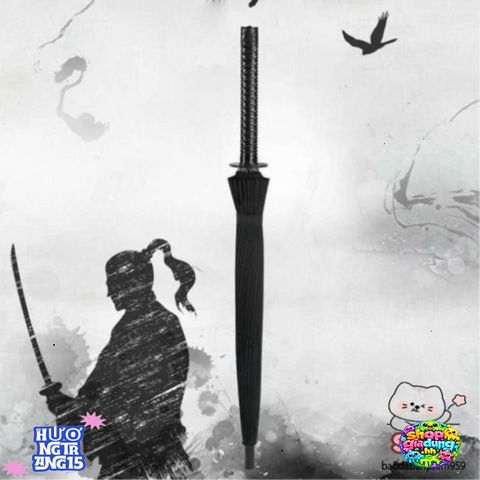 Ô Dù Kiếm Nhật Katana 16 inch Cao Cấp - Thiết Kế Samurai Đen Sang Trọng, Bảo Vệ Mọi Thời Tiết, Phong Cách Cá Tính