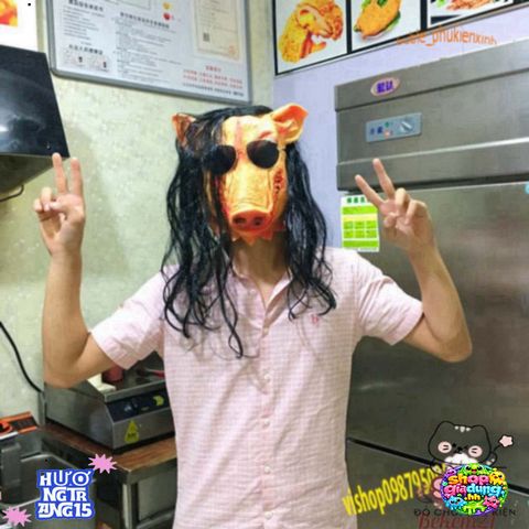 Mặt Nạ Heo PIG SAW Kinh Dị - Phụ Kiện Halloween Độc Đáo, Chất Liệu Cao Su Tự Nhiên, Thích Hợp Cho Tiệc Tùng, Halloween, Hóa Trang