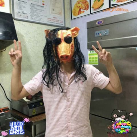 Mặt Nạ Heo PIG SAW Kinh Dị - Phụ Kiện Halloween Độc Đáo, Chất Liệu Cao Su Tự Nhiên, Thích Hợp Cho Tiệc Tùng, Halloween, Hóa Trang