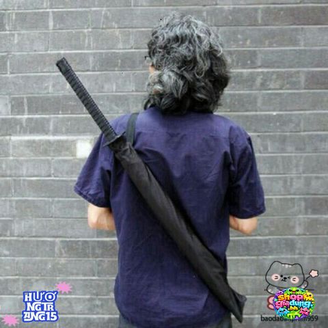 Ô Dù Che Mưa Katana Cán Giả Kiếm Nhật 16 Nan - Phong Cách Samurai Độc Đáo, Chất Lượng Cao, Chống Nước 100cm