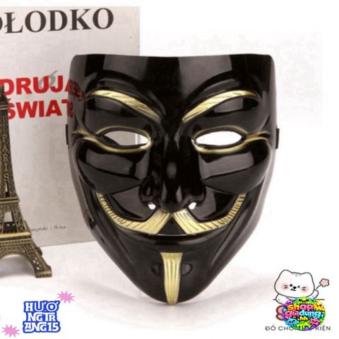 Mặt Nạ Hacker Chúa Anonymous - Phụ Kiện Hóa Trang Độc Đáo Cho Halloween, Lễ Hội - Màu Vàng, Bạc, Đen, Trắng, Phong Cách Công Nghệ