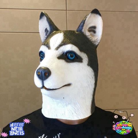 Mặt Nạ Silicone Chó Husky và Shiba - Phụ Kiện Cosplay Độc Đáo, Hài Hước cho Tiệc Halloween và Hóa Trang