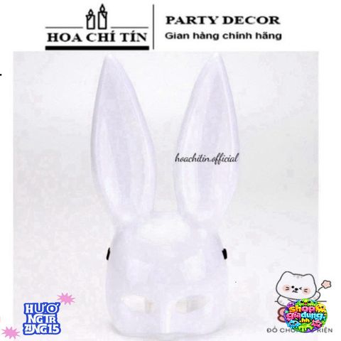 Mặt Nạ Thỏ Bunny Tai Dài - Phụ Kiện Hóa Trang Độc Đáo Cho Tiệc Halloween, Biểu Diễn, Livestream