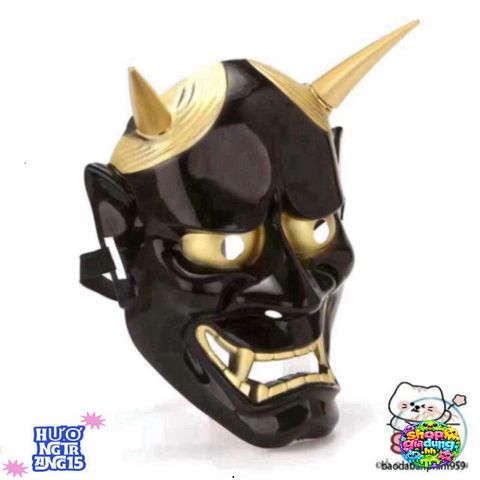 Mặt Nạ Hóa Trang Oni Noh Hannya - Phụ Kiện Halloween Nhật Bản Độc Đáo Với 2 Sừng, Giúp Bạn Nổi Bật Trong Bữa Tiệc