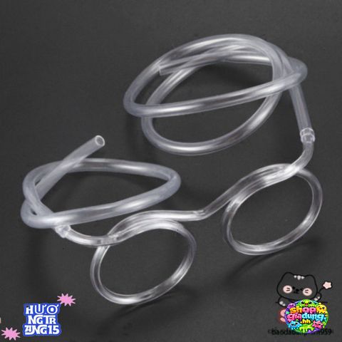 Ống hút hình mắt kính trong suốt - Phụ kiện tiệc tùng độc đáo, sáng tạo cho những khoảnh khắc vui vẻ bên bạn bè và gia đình