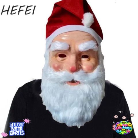 Bộ Mũ và Mặt Nạ Ông Già Noel 3D - Phụ Kiện Trang Trí Giáng Sinh Cosplay Cho Mùa Lễ Hội Vui Tươi