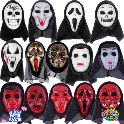 Mặt Nạ Scream Đen Kinh Dị - Phụ Kiện Hóa Trang Halloween Độc Đáo Cho Tiệc Và Sự Kiện Ma Quái