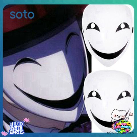 Mặt Nạ Hoạt Hình Anime Hiruko Đen-Trắng Cho Người Lớn - Phụ Kiện Tiệc Tùng Độc Đáo, Quà Tặng Sáng Tạo