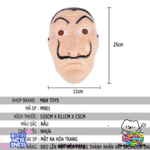 Mặt Nạ Hóa Trang Salvador Dali - Biểu Tượng Phim La Casa De Papel (Money Heist) - Độc Đáo Cho Halloween và Tiệc Hóa Trang