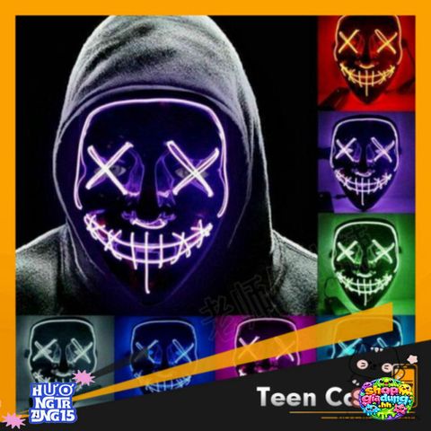 Mặt Nạ Hóa Trang Phát Sáng LED Đa Màu Cho Halloween & Trung Thu 2024 - Sáng Tạo, An Toàn, Quà Tặng Thú Vị