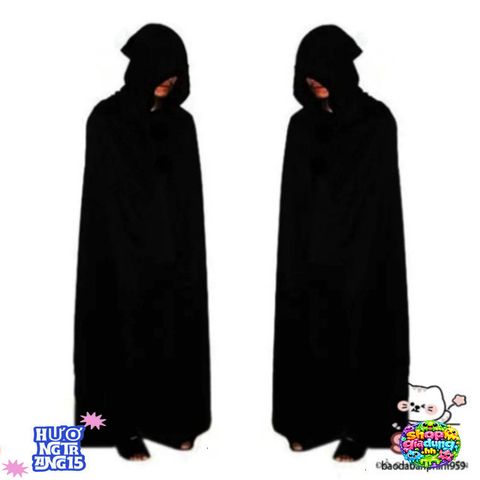 Áo Choàng Thần Chết Đen Đỏ - Trang Phục Cosplay Halloween - Phụ Kiện Hóa Trang Độc Đáo Cho Tiệc Halloween