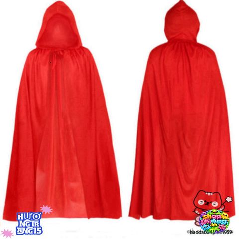 Áo Choàng Thần Chết Đen Đỏ - Trang Phục Cosplay Halloween - Phụ Kiện Hóa Trang Độc Đáo Cho Tiệc Halloween