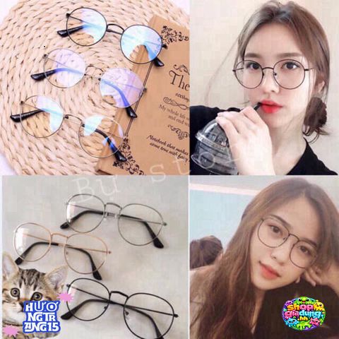 Kính Tròn Gọng Sắt Nobita - Kính Mắt Không Độ Nhiều Màu Cho Nam Nữ Thời Trang, Kính Chống Bụi, Giá Tốt