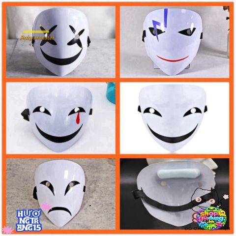 Mặt Nạ Cosplay Đen - Phụ Kiện Hóa Trang Anime Đen Trắng Cho Tiệc, Halloween, Sinh Nhật, Thiết Kế Tinh Xảo, Dễ Đeo