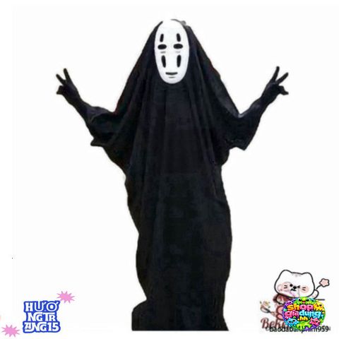 Bộ Trang Phục Ma Quái Halloween - Áo Choàng, Mặt Nạ và Găng Tay Đen Huyền Bí Dành Cho Người Lớn và Trẻ Nhỏ