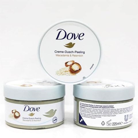 Tẩy Tế Bào Chết Dove Creme Dusch Peeling Macca và Sữa Gạo 225ml - Chăm sóc da tự nhiên, hiệu quả, làn da mềm mại, sáng khỏe