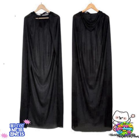 Áo Choàng Đen Phù Thủy Cà Rồng Sang Trọng - Halloween Bí Ẩn Unisex Chất Lượng Cao Cho Các Bữa Tiệc và Sự Kiện Cosplay
