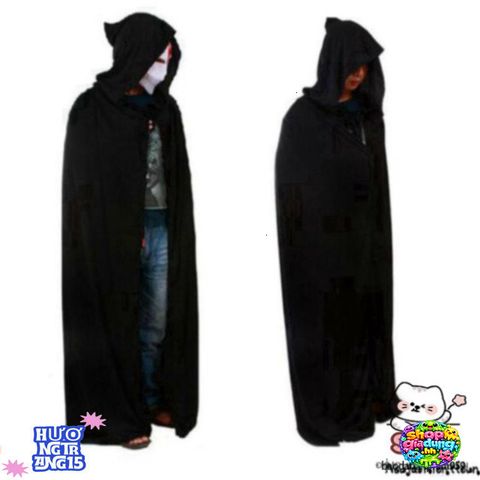 Áo Choàng Đen Phù Thủy Cà Rồng Sang Trọng - Halloween Bí Ẩn Unisex Chất Lượng Cao Cho Các Bữa Tiệc và Sự Kiện Cosplay