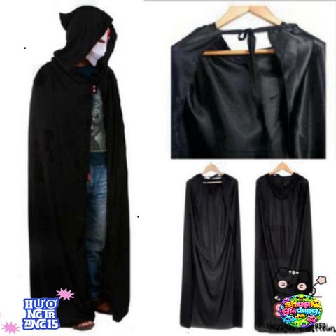 Áo Choàng Đen Phù Thủy Cà Rồng Sang Trọng - Halloween Bí Ẩn Unisex Chất Lượng Cao Cho Các Bữa Tiệc và Sự Kiện Cosplay