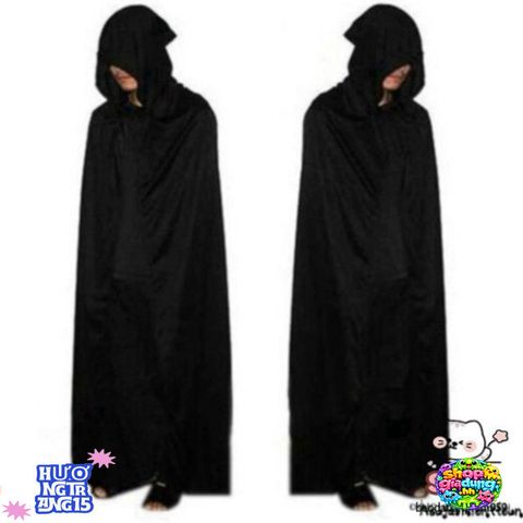 Áo Choàng Đen Phù Thủy Cà Rồng Sang Trọng - Halloween Bí Ẩn Unisex Chất Lượng Cao Cho Các Bữa Tiệc và Sự Kiện Cosplay