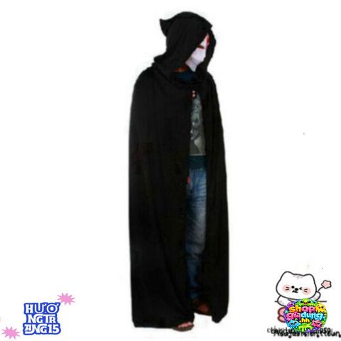 Áo Choàng Đen Phù Thủy Cà Rồng Sang Trọng - Halloween Bí Ẩn Unisex Chất Lượng Cao Cho Các Bữa Tiệc và Sự Kiện Cosplay