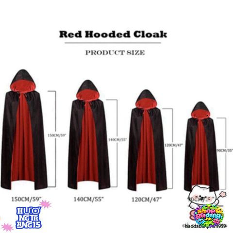 Áo Choàng Halloween 2 Mặt Zaofahua - Trang Phục Cosplay Ma Quái Độc Đáo 59 inch Cho Mọi Dịp Lễ Hội